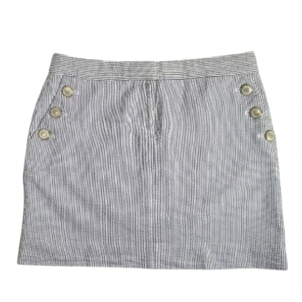 J. Crew Nautical Seersucker Pinstripe Mini-Skirt Size 2
